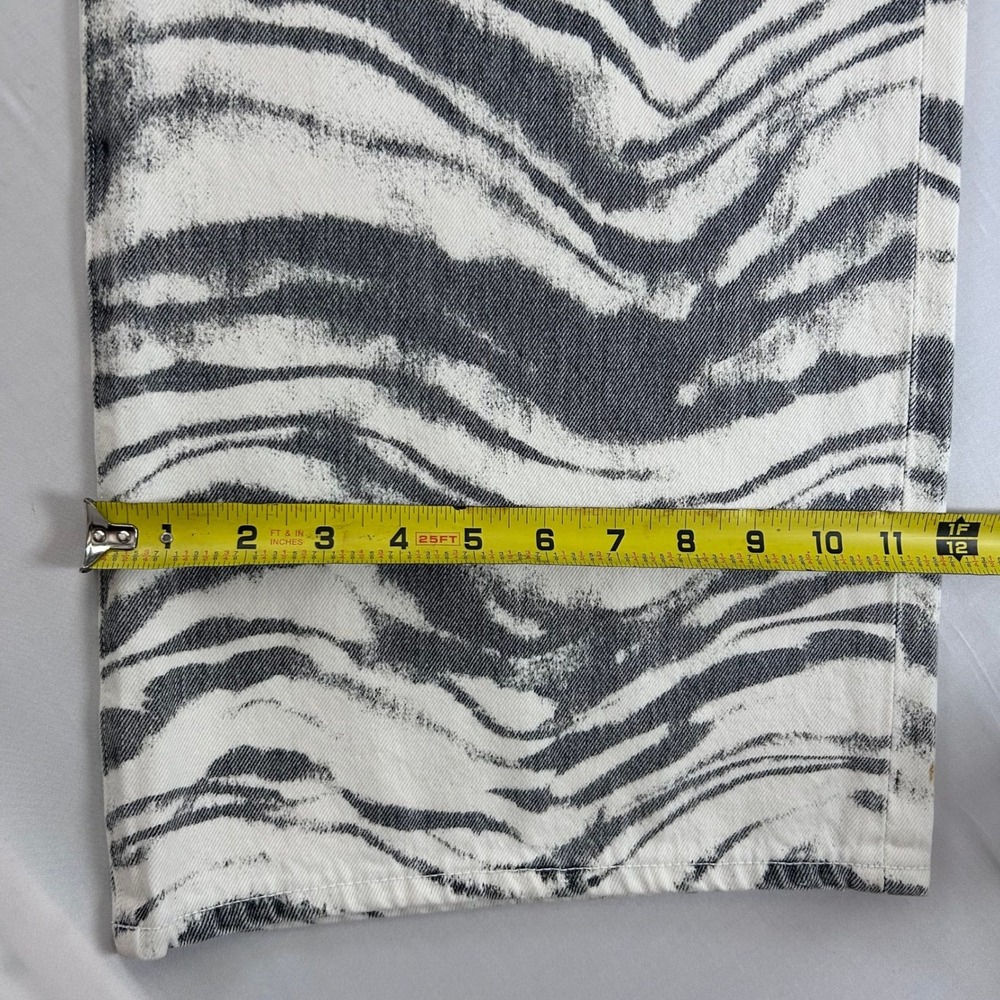 AGOLDE Lyonne Jeans Womens 30 Quiver Black Zebra Print Wide Leg High Rise NWT - Picture 10 of 11